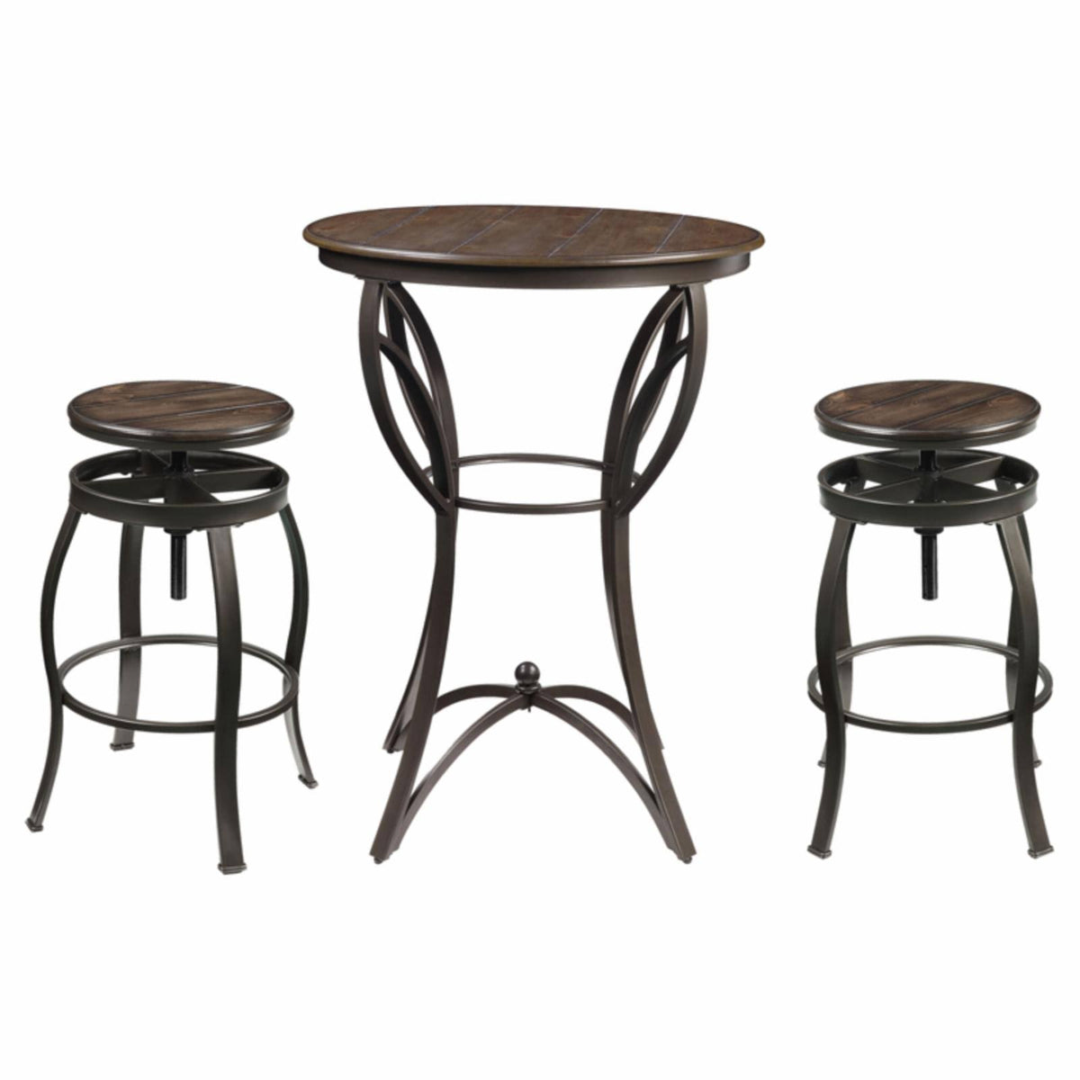 Walnut Sandy Black 3PC Bar Set Q2480