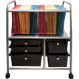 Black File Cart with Five Storage Drawers U3935