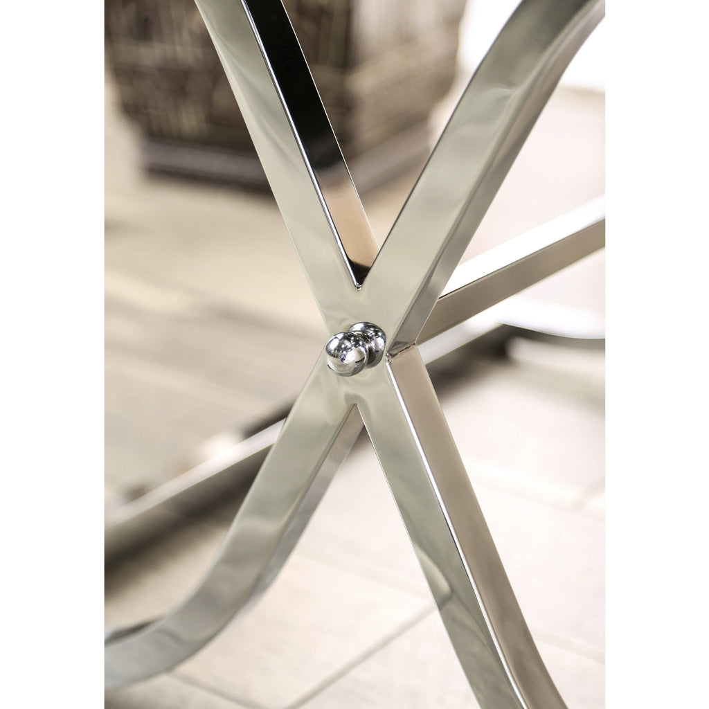 Chrome Metal Square End Table Z37304