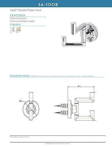 Brushed Nickel Double Robe Hook S414