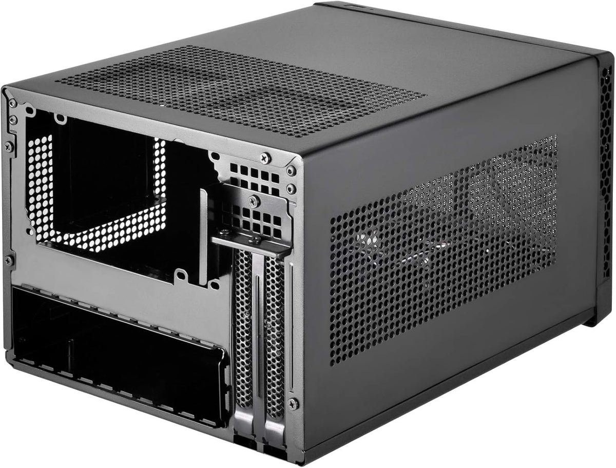Black Ultra Compact Mini-ITX Computer Case with Mesh Front Panel F671