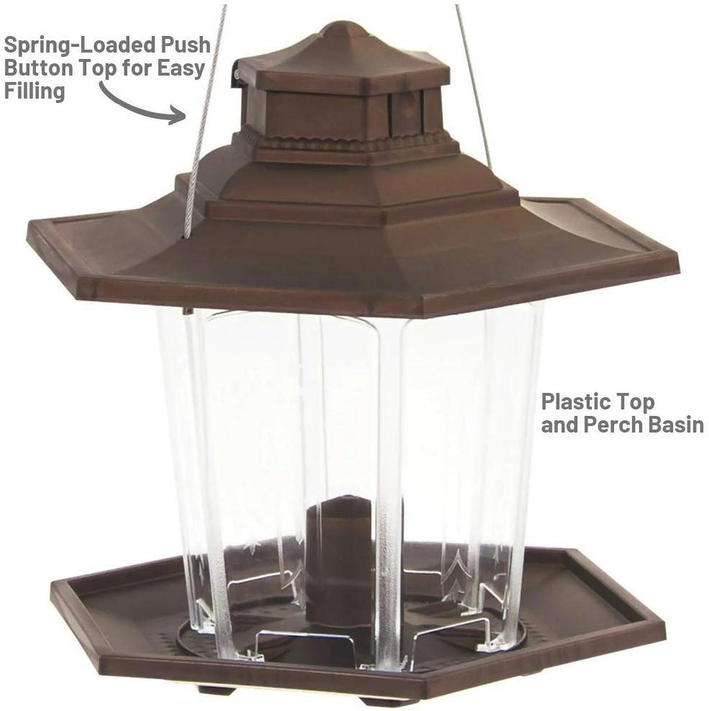 Brown Gazebo Wild Bird Feeder C851185