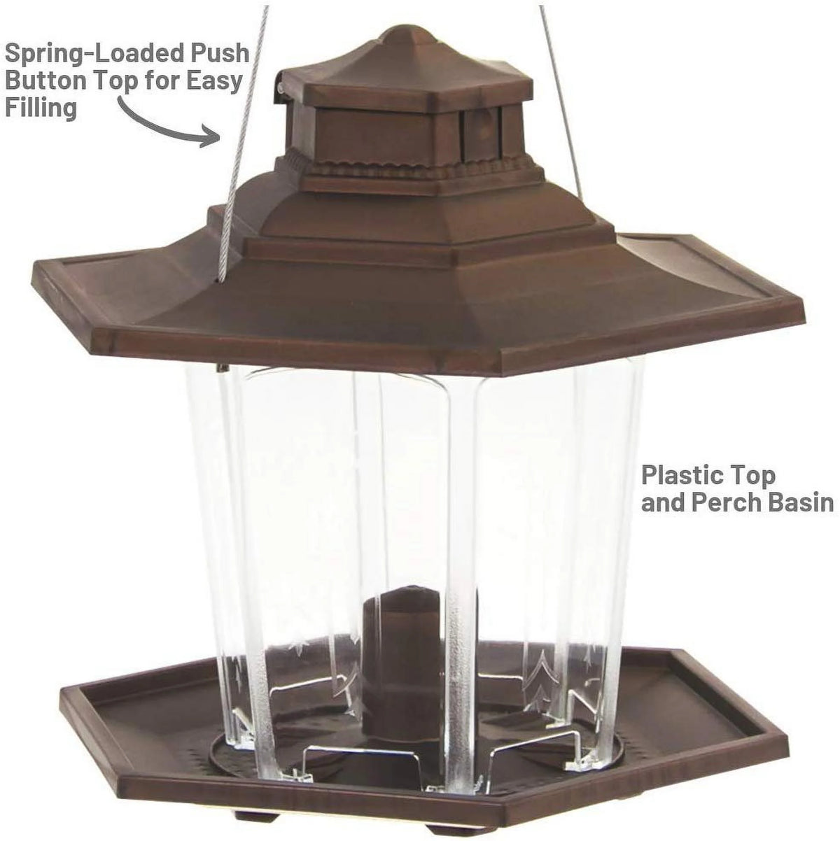 Brown Gazebo Wild Bird Feeder C851185