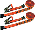 Ratchet Strap with Flat Hooks, 2 Inch x 30 Foot, 2 Pack, 3,300 Pound Safe Working Load J912064