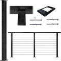 36x2x2 Stainless Steel Black Powder Coated Pre-Drilled Posts Pack of 2 W117