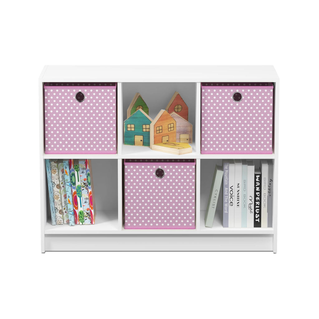 6 Cube Storage Organizer Bookcase with Bins G105
