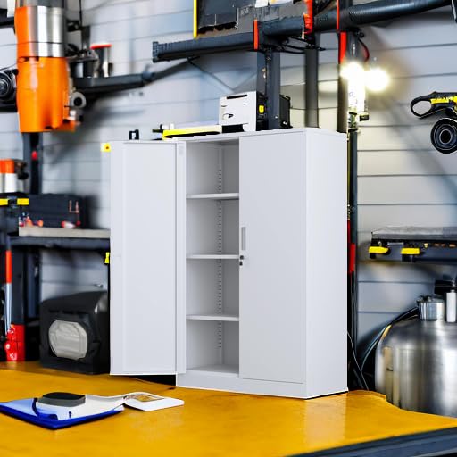 Black 3 Shelf Locking Metal Storage Cabinet F38961