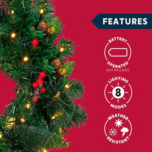 20” Artificial Christmas Wreath Prelit with 50 LED Lights H672