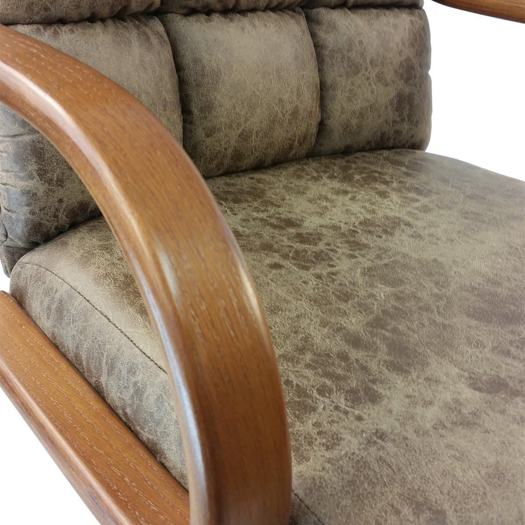 Rawhide Microsuede Swivel Tilt Caster Arm Chair R8232