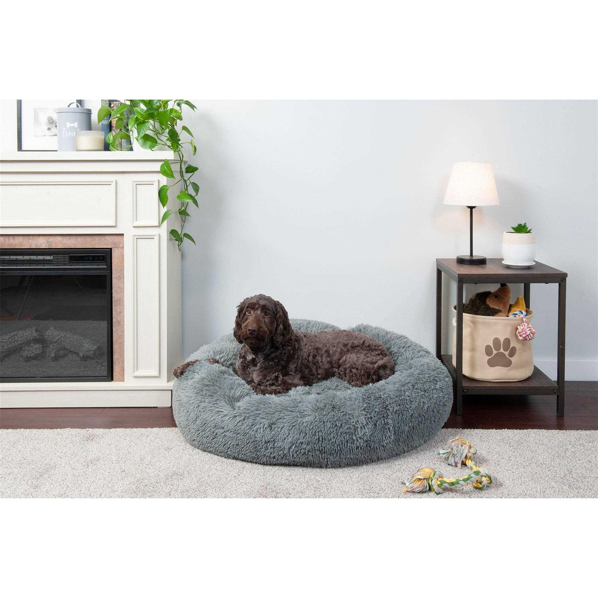 Long Fur Donut Dog Bed I922
