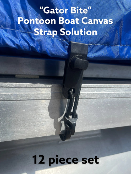 12'-18' Pontoon Boat Canvas Solution with 6 Rise Combo Pack with 12 Gator Bite Canvas Strap Solutions Z909