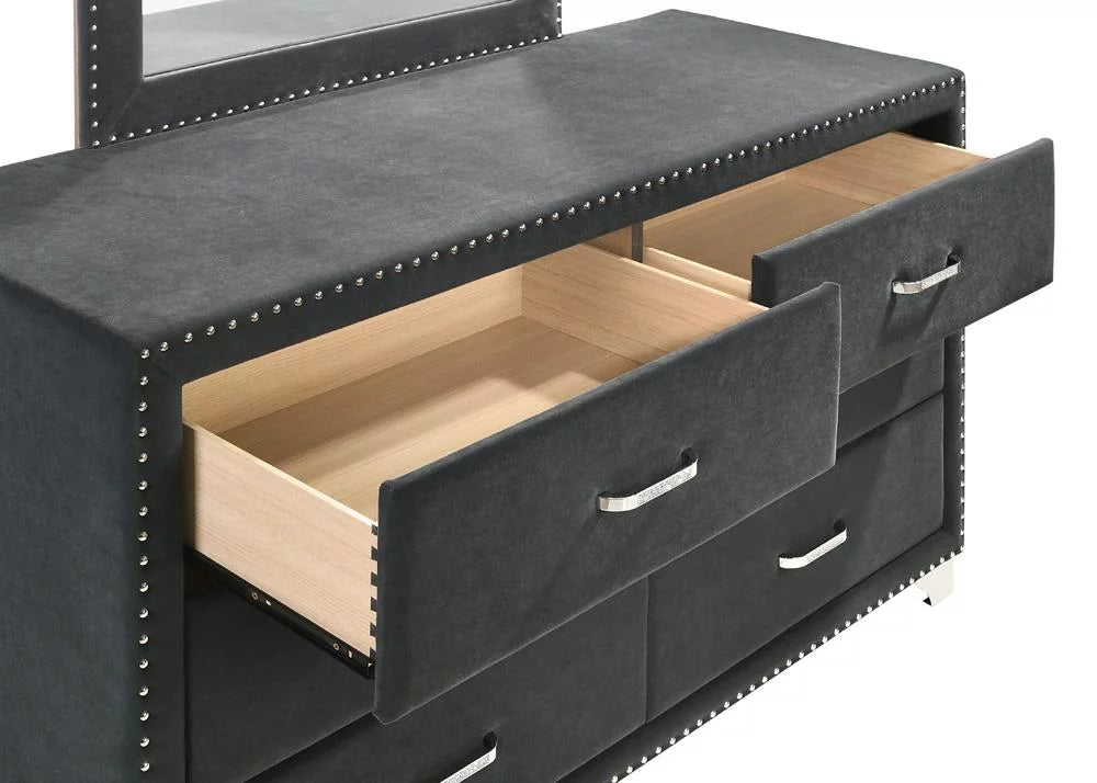 6-drawer Upholstered Dresser Grey J637404