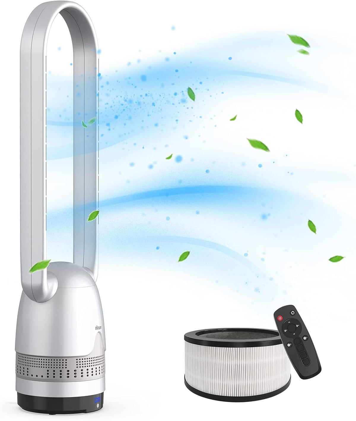 Black Tower Fan and Air Purifier with H12 HEPA Filter J752