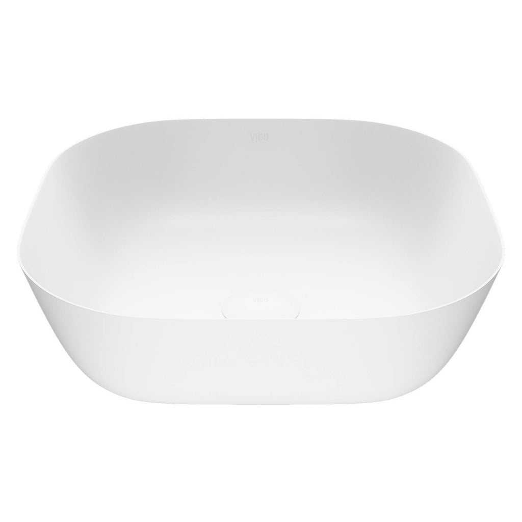 Matte Stone Vessel Bathroom Sink (White) A77997