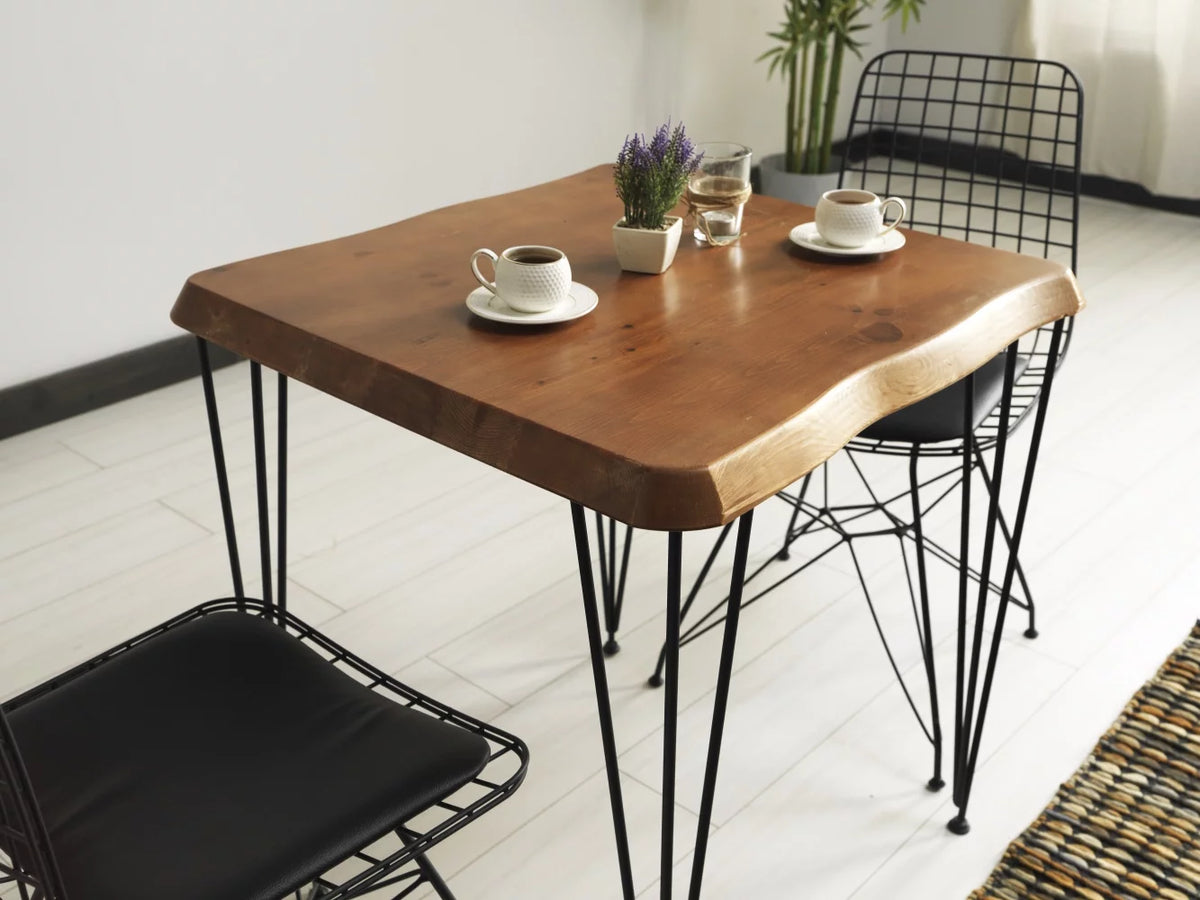 Solid Wood Dining Table with Metal Legs X88468
