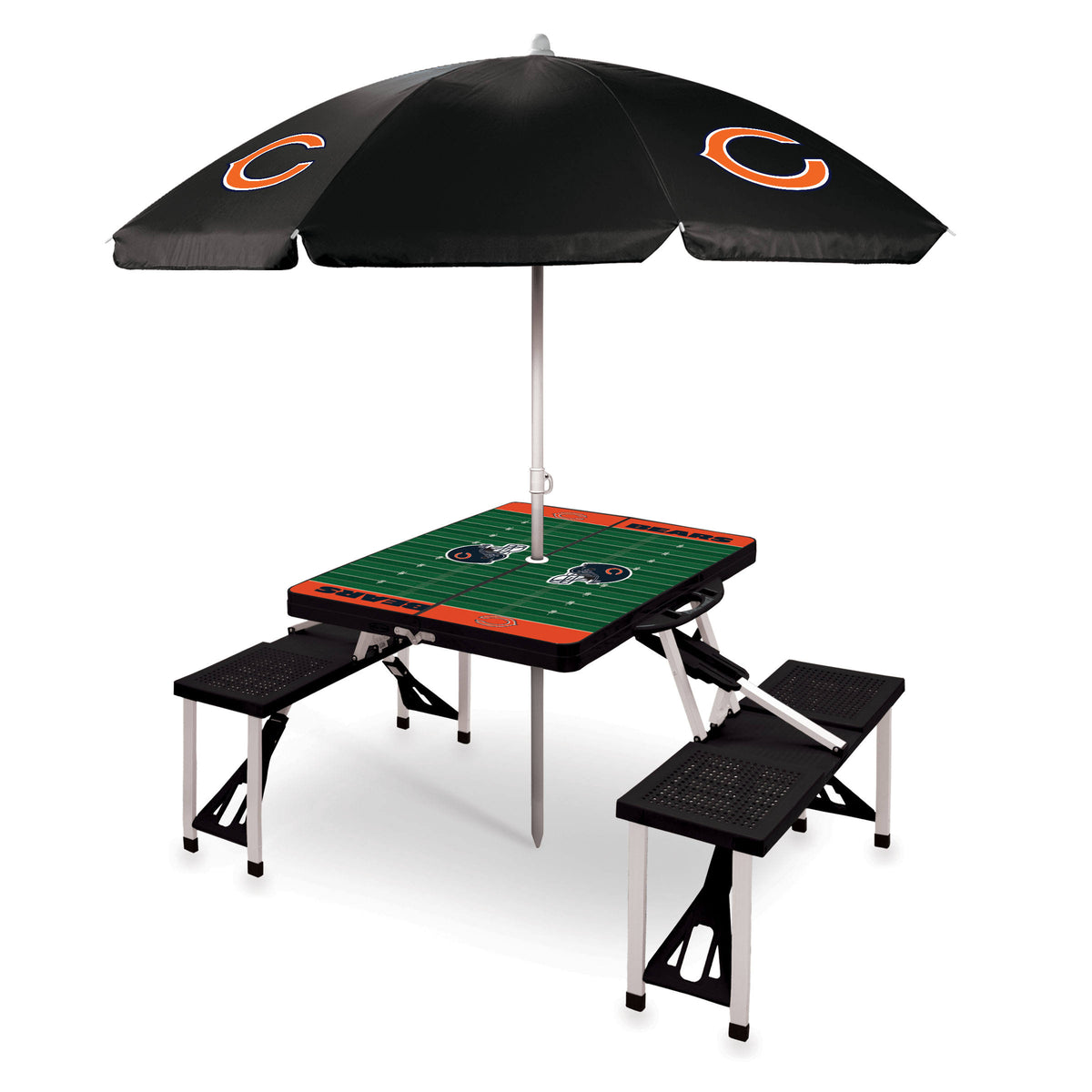 Black Picnic Table with Umbrella O7285
