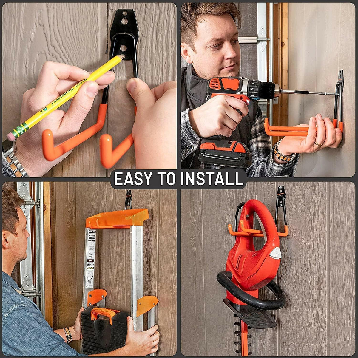 20 Pcs Heavy Duty Wall Mount Utility Hooks with Anti-Slip Coating J792338