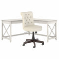 White Oak L-Shaped Desk and Chair Set G67214