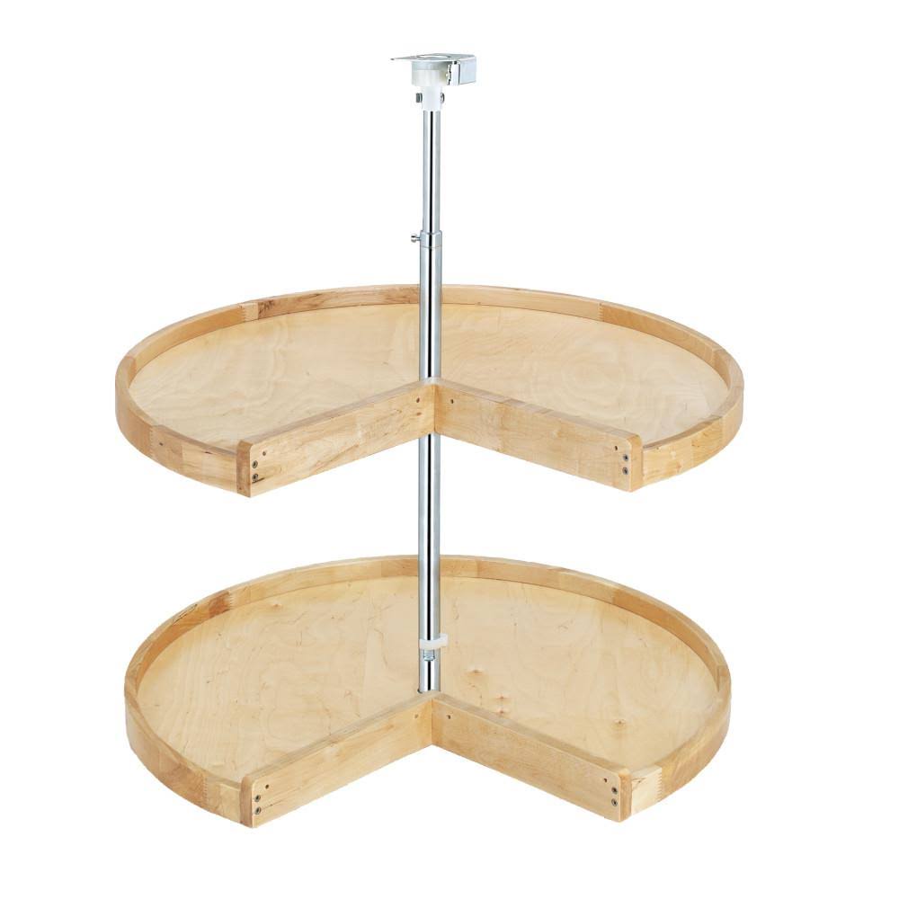 24x22 Wood Pie-Cut Lazy Susan 2-Shelf Corner Base P8275
