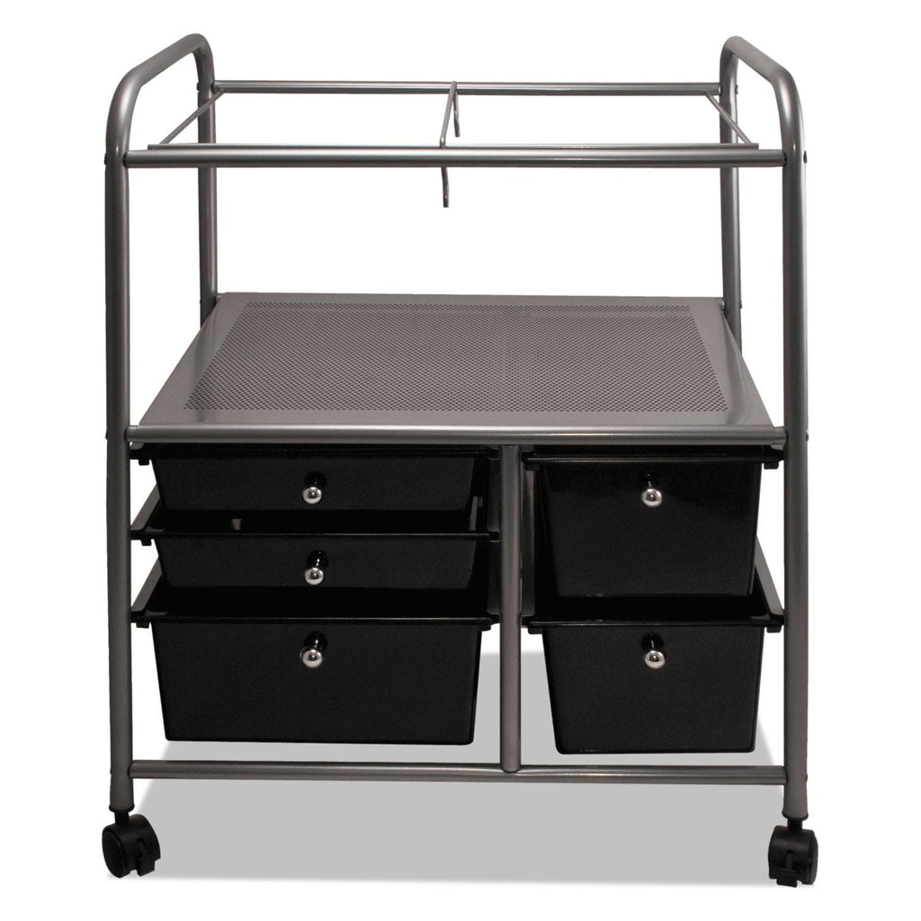 Black File Cart with Five Storage Drawers U3935