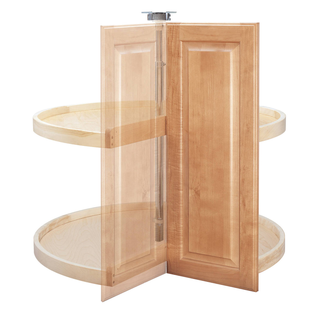 24x22 Wood Pie-Cut Lazy Susan 2-Shelf Corner Base P8275