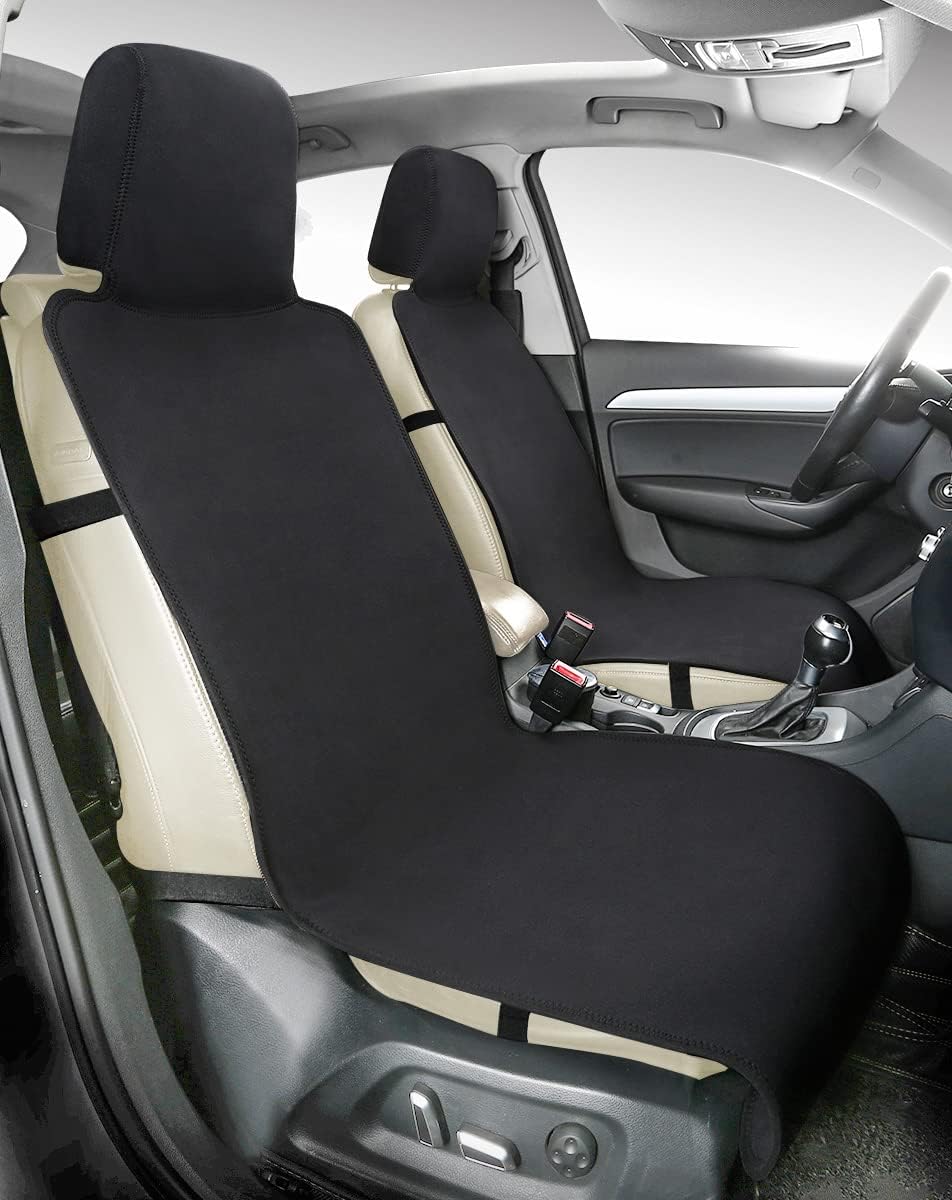 Waterproof Neoprene Car Seat Cover 2PCS Front, Universal Bucket Seat Protector N6528