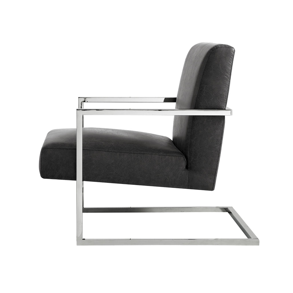 Charcoal PU Leather Accent Chair N671382