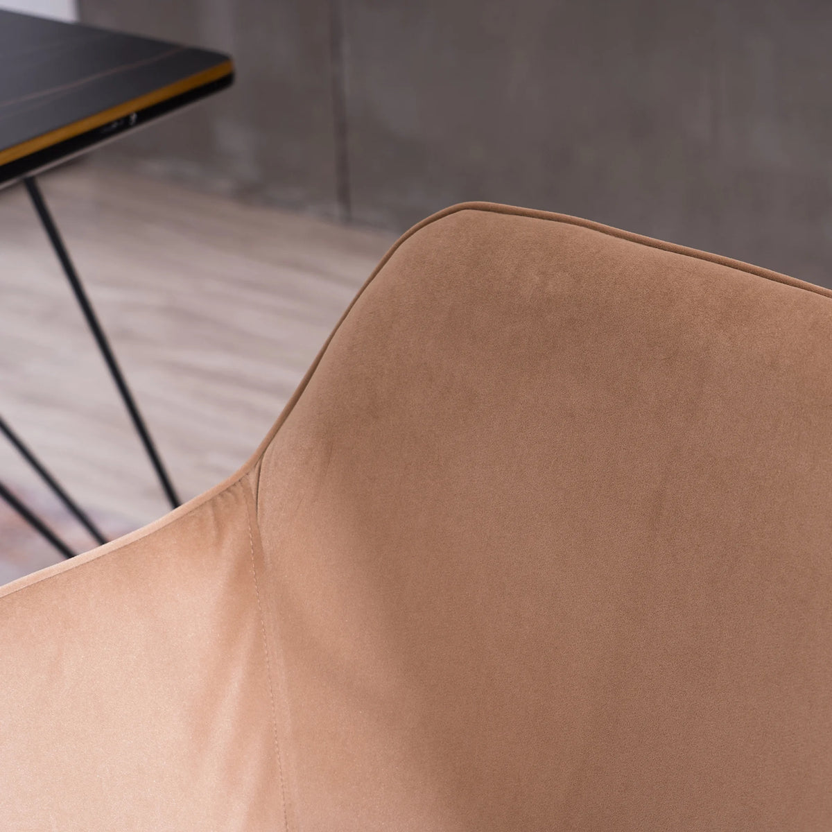 Velvet Adjustable Height Office Chair with Metal Legs and Wheels R727
