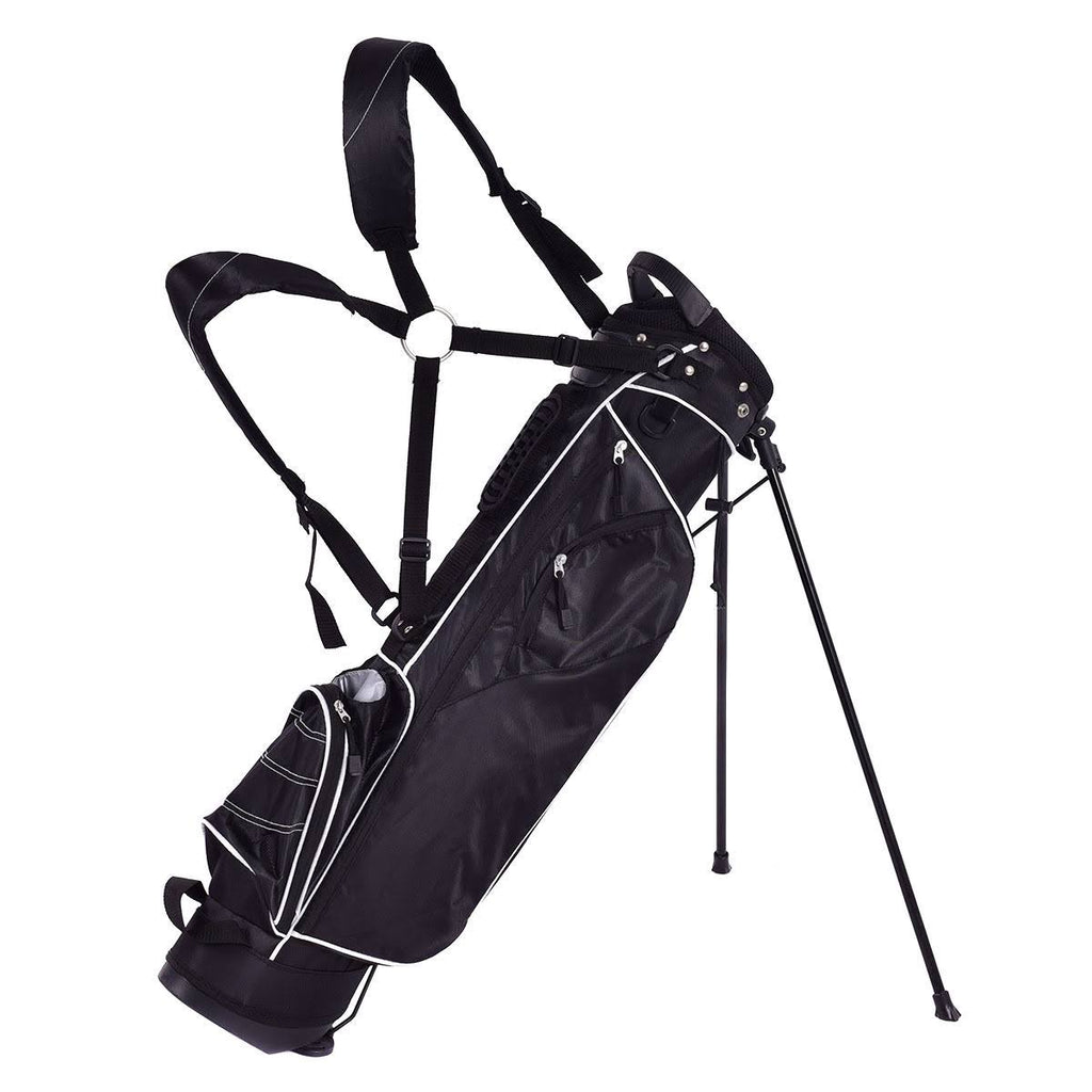 Black Golf Stand Cart Bag with 4 Way Divider V999483