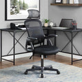 Black Fabric Ergonomic Office Chair with Adjustable Headrest Z818