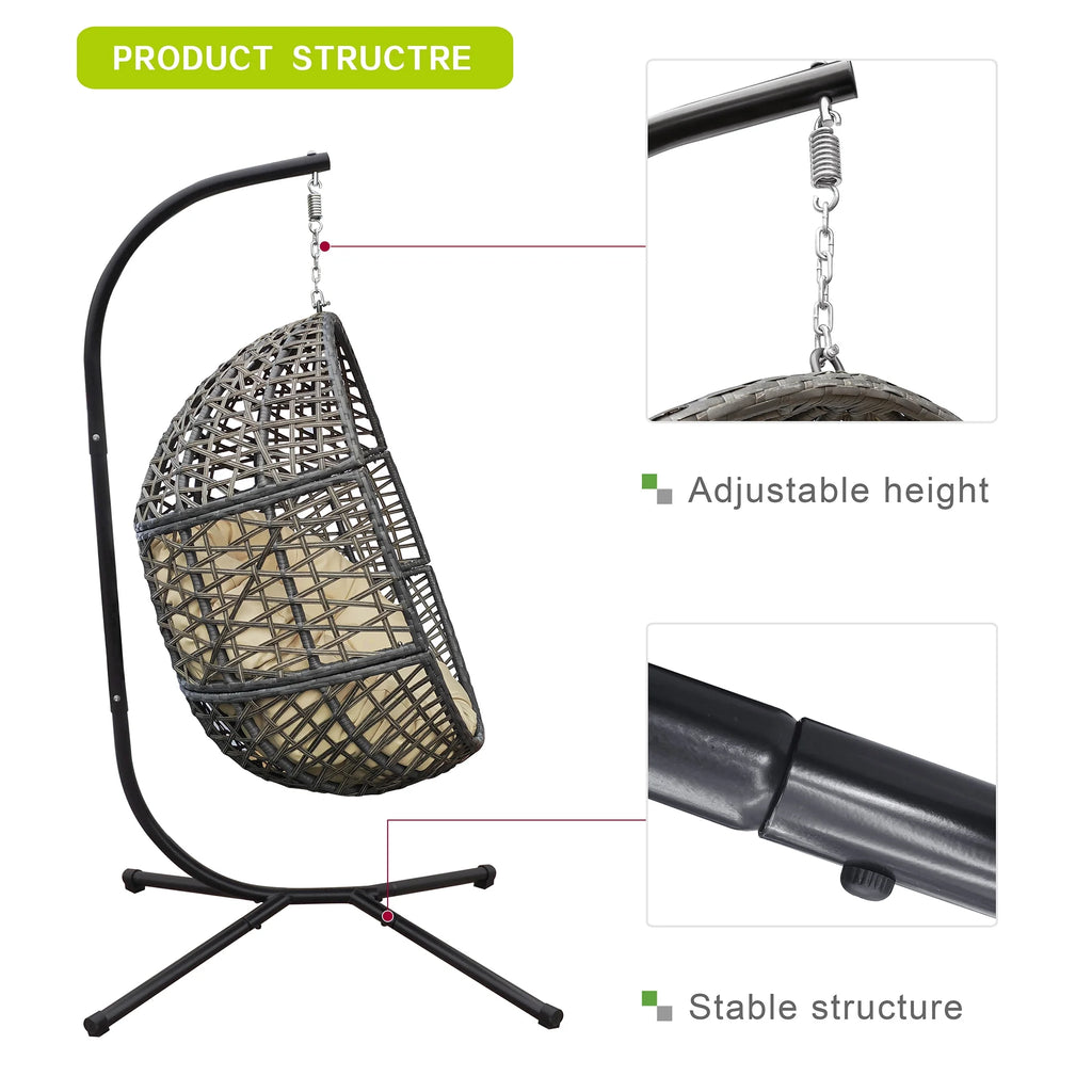 Rattan Egg Swing Chair with Stand Q7680
