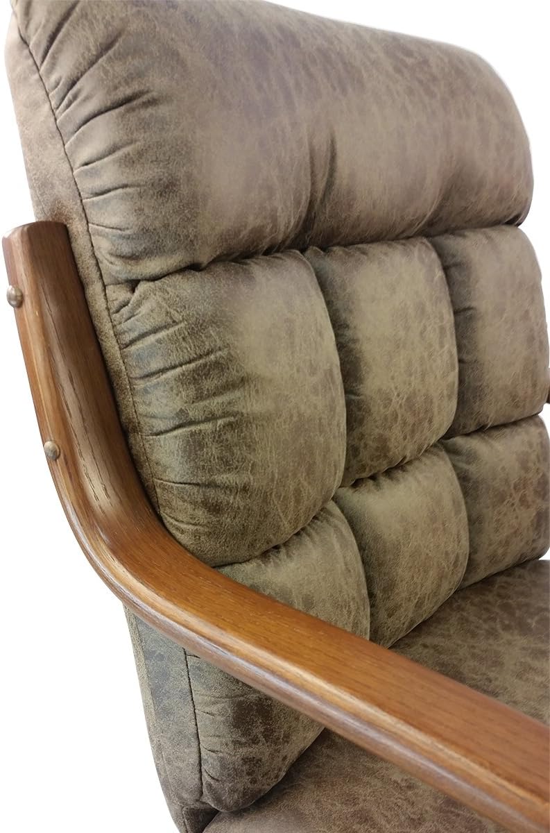 Rawhide Microsuede Swivel Tilt Caster Arm Chair R8232