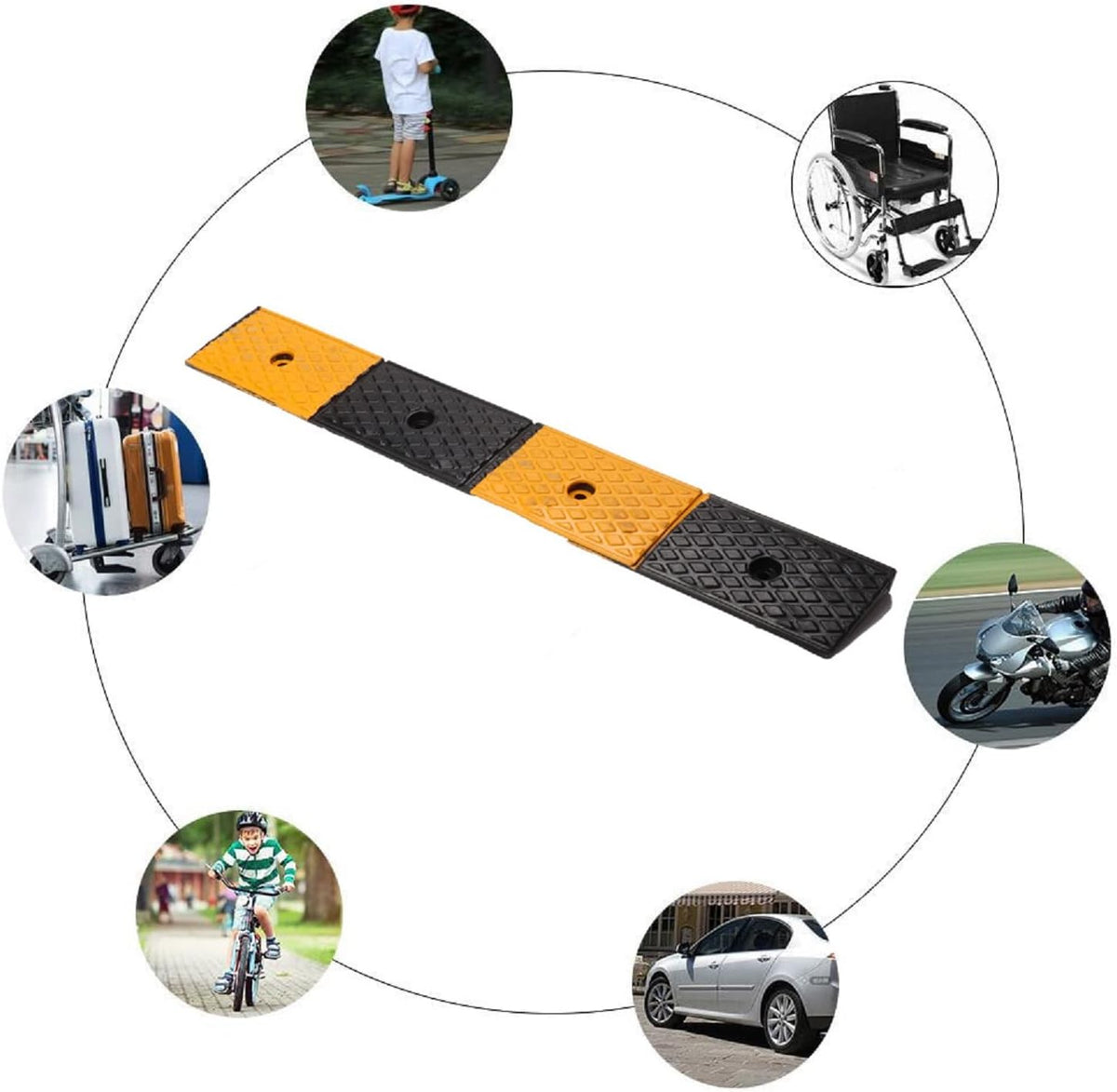 2 Rubber Heavy Duty Driveway Curb Ramp 10 Ton 39.3*5.9*2inch I736818