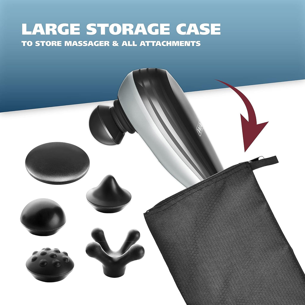 Percussion Handheld Massager with 5 Attachment Heads and Storage Case R4463
