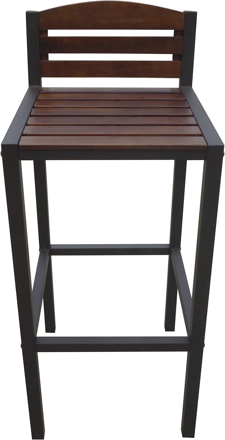 2-Pcs Set Dark Brown Acacia Barstools S9994