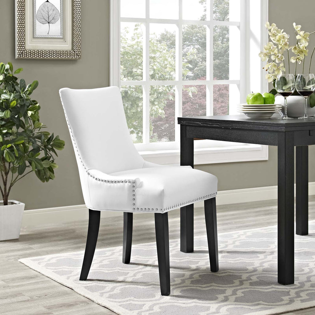 White Faux Leather Dining Chair D5132
