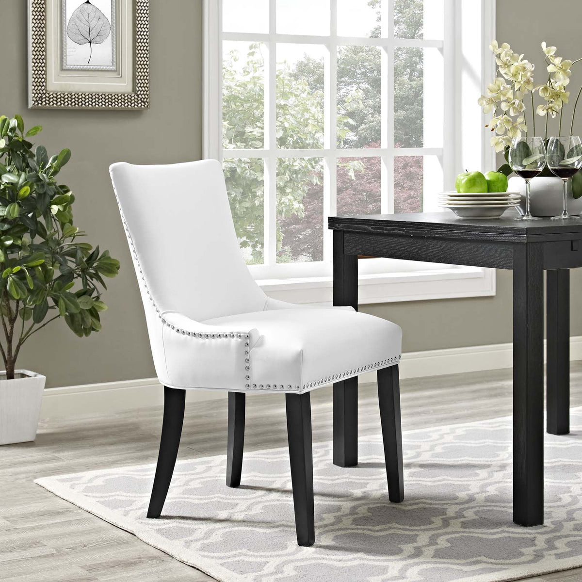 White Faux Leather Dining Chair D5132