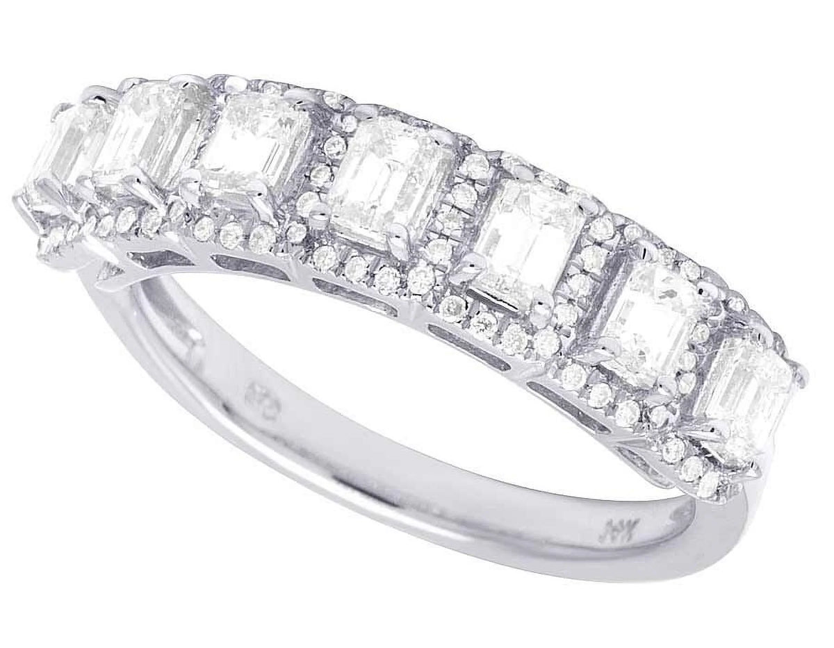 14K White Gold Diamond Emerald Solitaire Ring 1.25 Ct 5MM V496