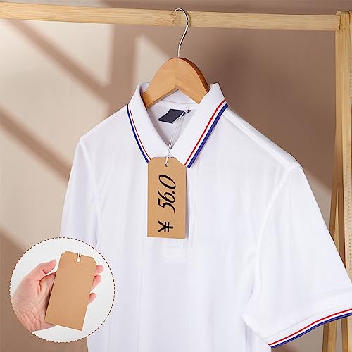 100pcs White Hang Paper Tags with String Attached T68418