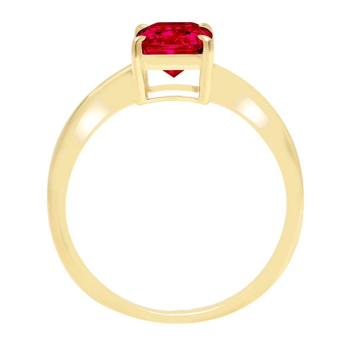 1.75 ct Radiant Cut Clear Simulated Diamond 18K Yellow Gold Solitaire Ring SZ 6.75 W8026