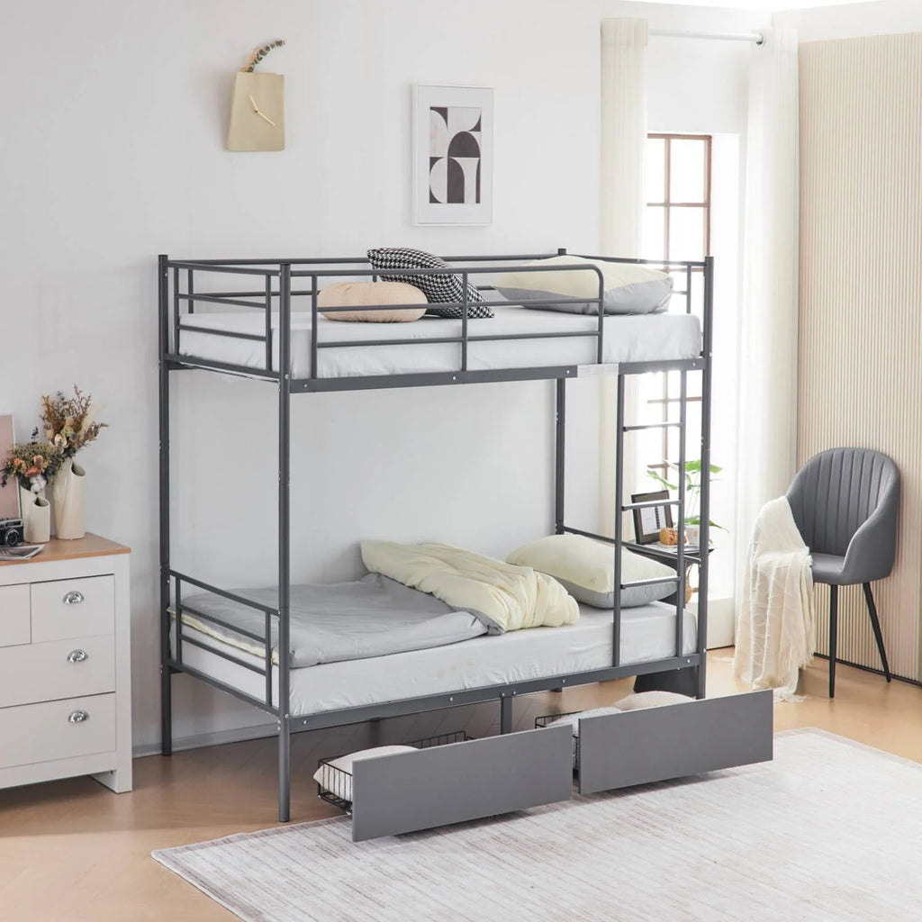 Twin over Twin Steel Bunk Beds T9710