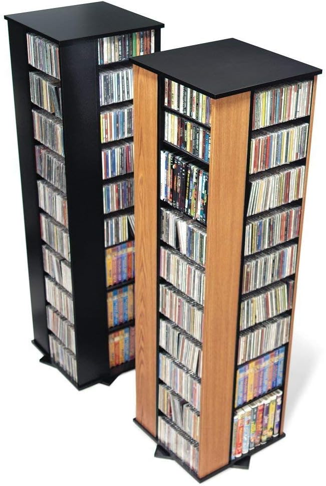 Black Four-Sided Spinning Tower Storage Cabinet C97022