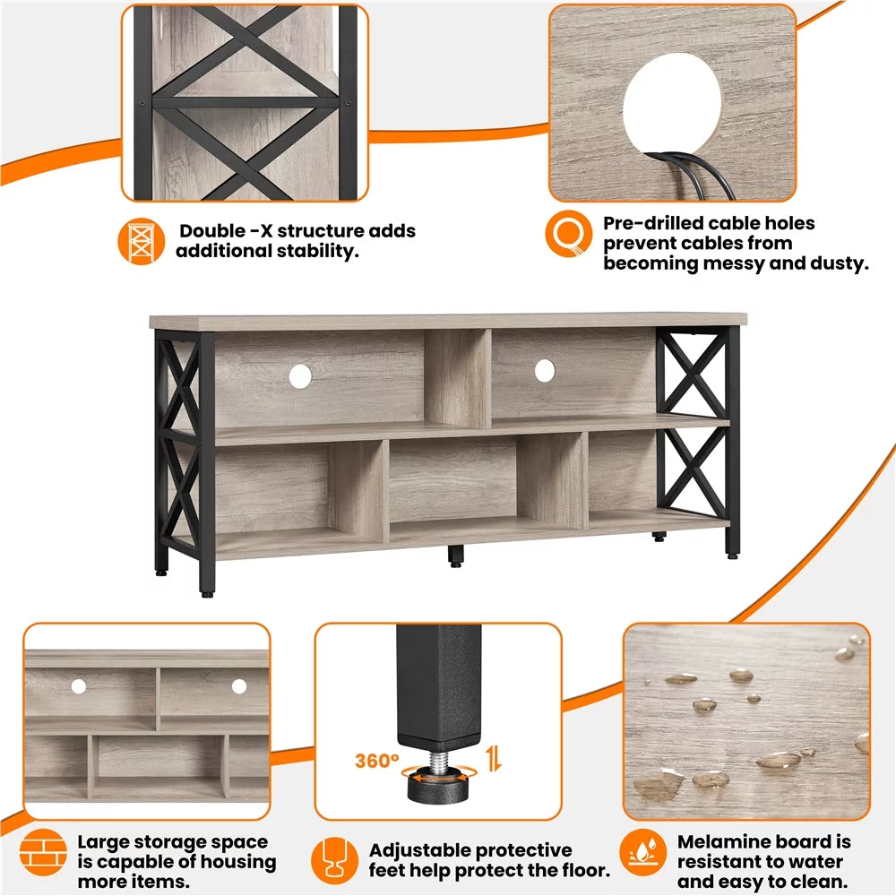 Gray TV Stand with Storage M802