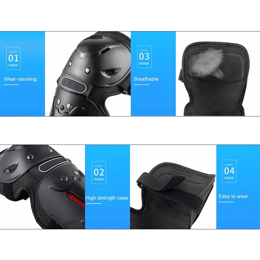 4PCs Cycling Knee Brace and Elbow Guards Protective Pads N38728