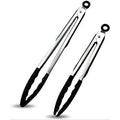 Stainless Steel Locking Cooking Tongs with Silicone Tips J6368
