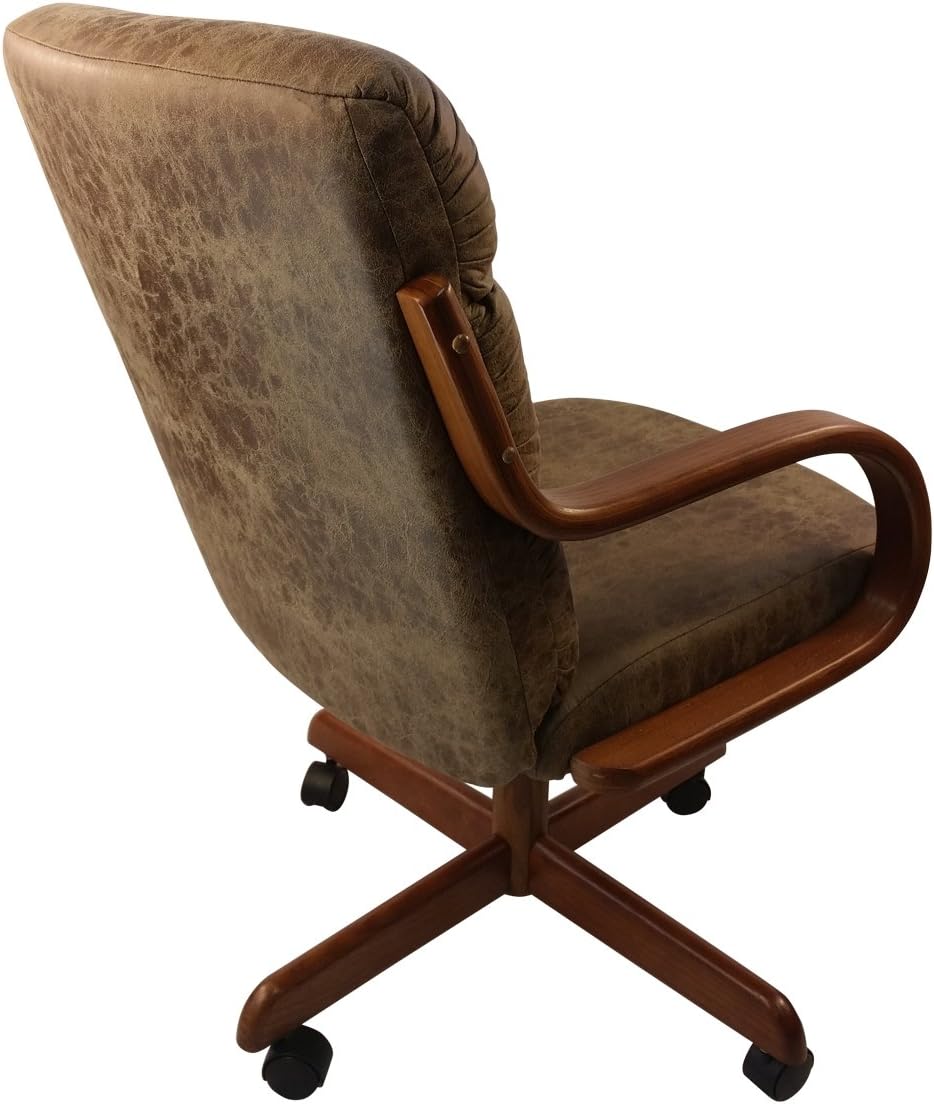 Rawhide Microsuede Swivel Tilt Caster Arm Chair R8232