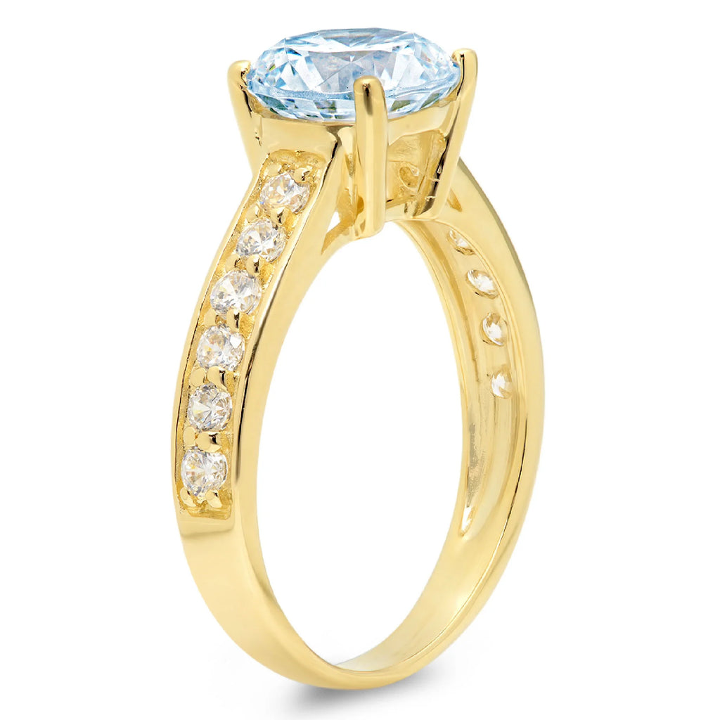 18k Yellow Gold Simulated Diamond Engagement Ring W3480