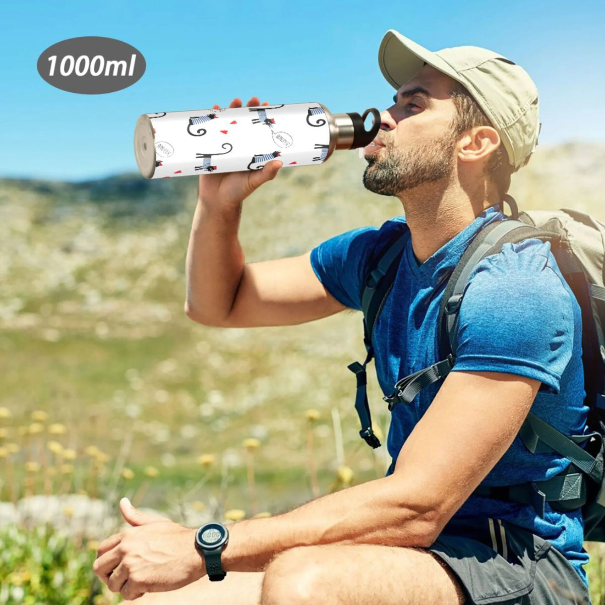 Stainless Steel Insulated Water Bottle with Straw Lid Q4790