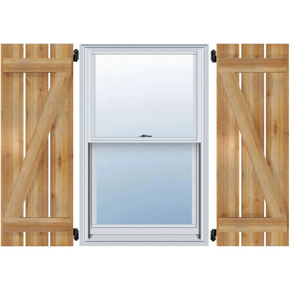 Board-n-Batten Shutters with Z-Bar, Rough Sawn Western Red Cedar N89779