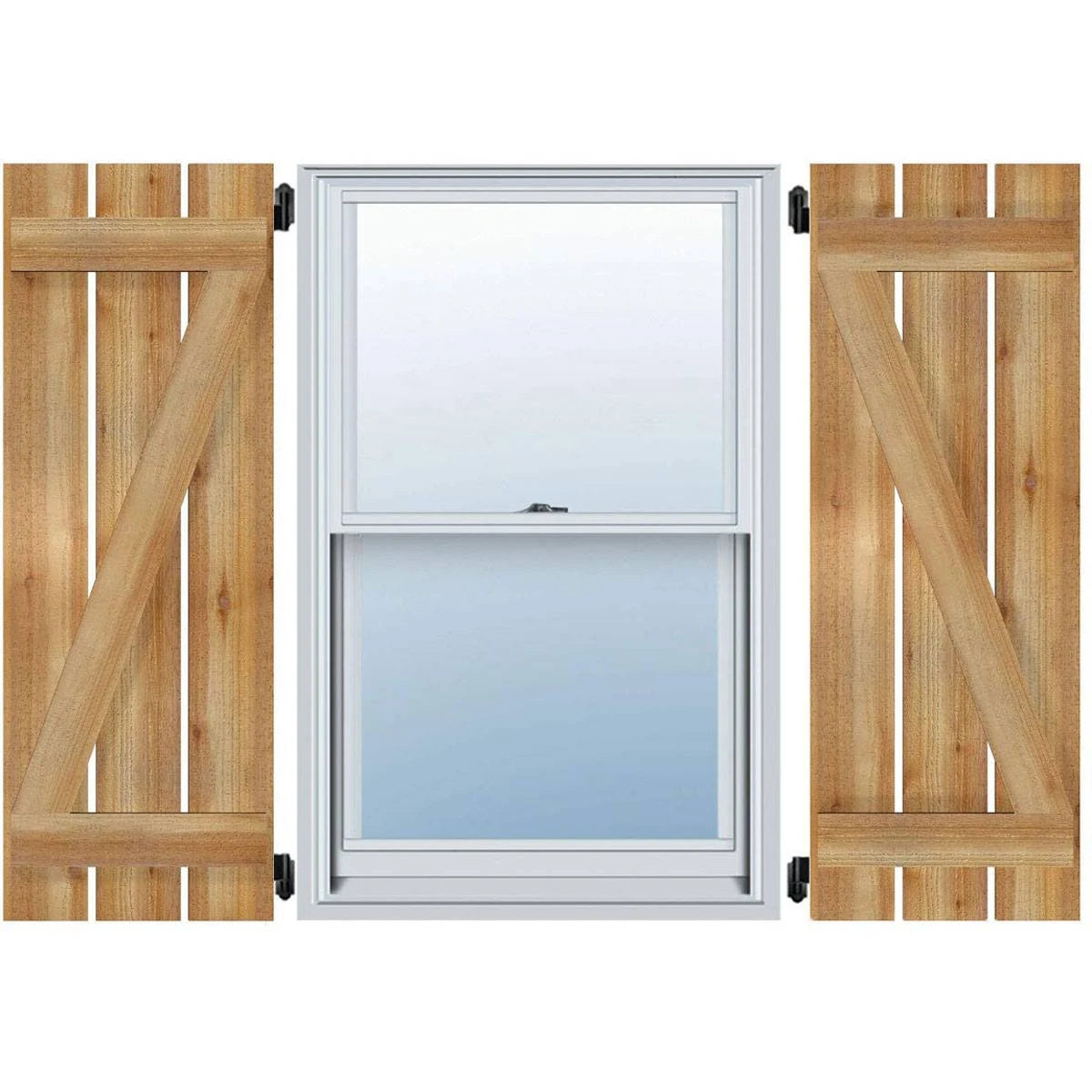 Board-n-Batten Shutters with Z-Bar, Rough Sawn Western Red Cedar N89779